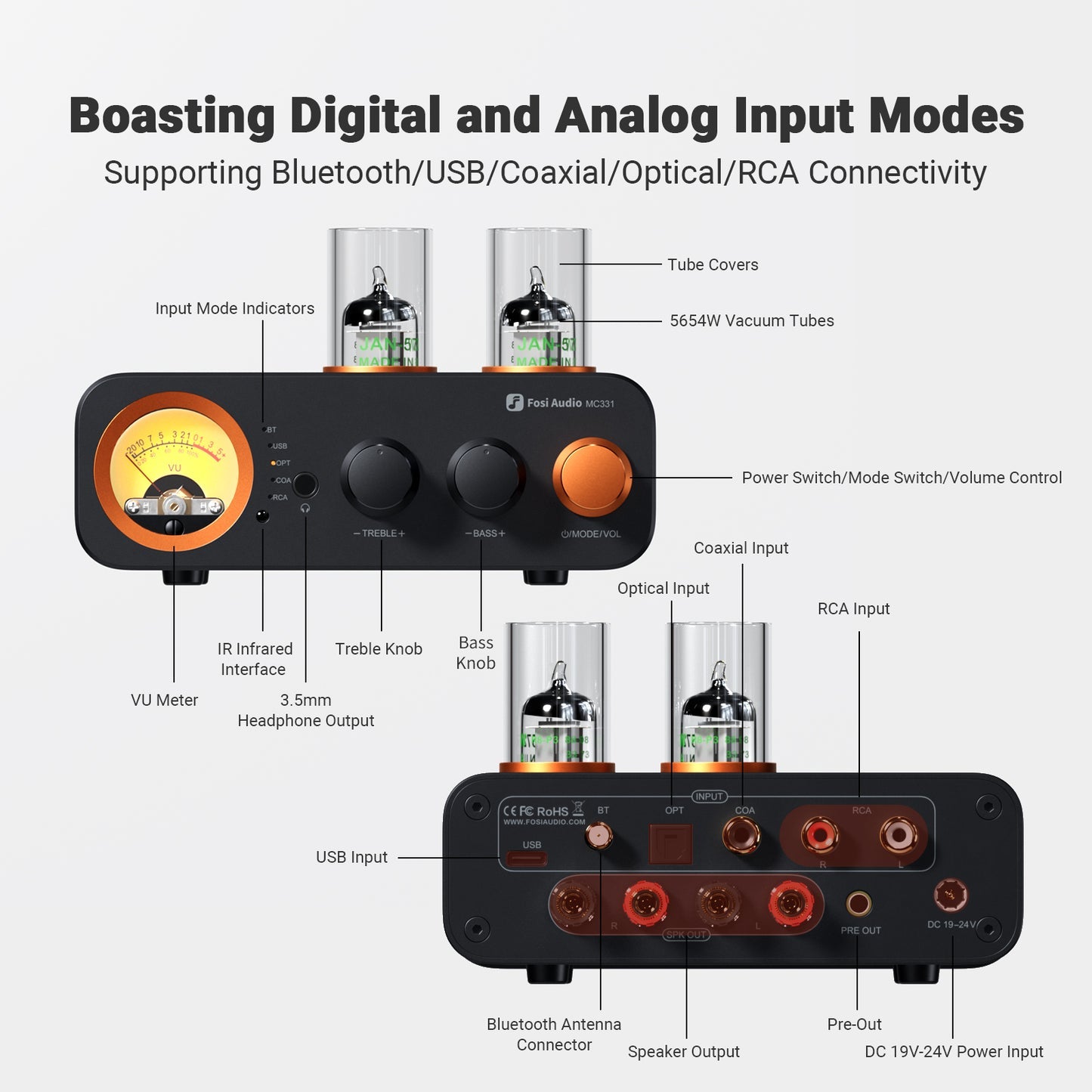 Fosi MC331 DAC / Bluetooth Tube Amplifier