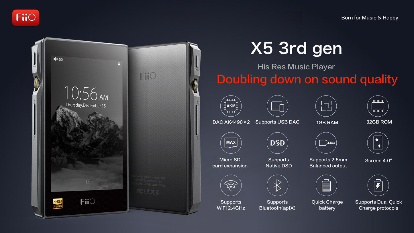 FiiO X5 3rd Generation Portable Music Player (Titanium)