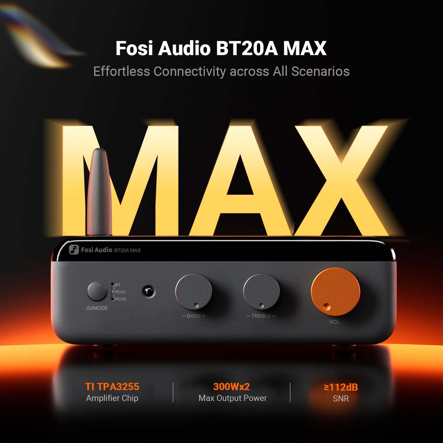 Fosi BT20A MAX DAC / 2.1 Class D Power Amplifier (2x 300W @ 4Ω)