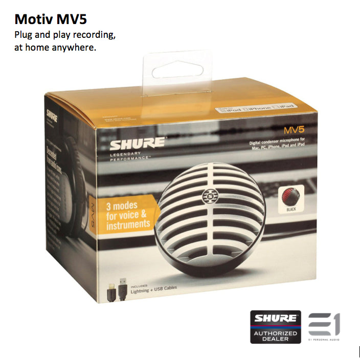 Shure Motiv MV5 digital condenser microphone (Grey)