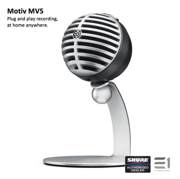Shure Motiv MV5 digital condenser microphone (Grey)