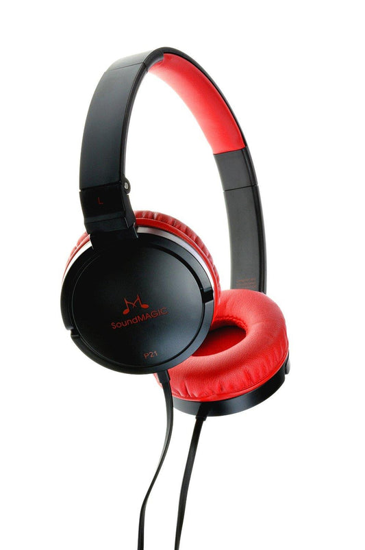 SoundMAGIC P21 On-Ear Headphones (Black/Red)