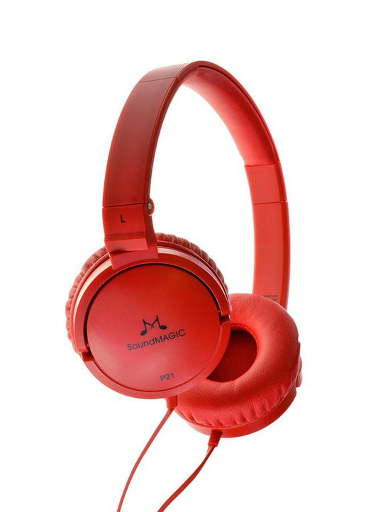 SoundMAGIC P21 On-Ear Headphones - Red